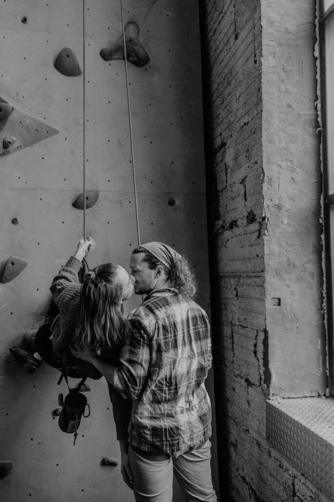 Rock climbing engagement session