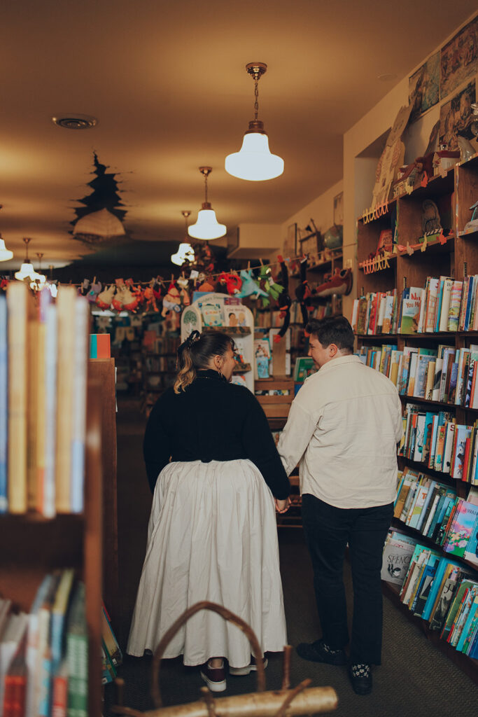 Bookstore engagement session