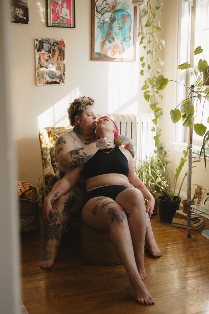 Queer couples boudoir photography