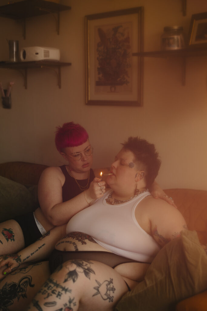 Queer couples boudoir photography