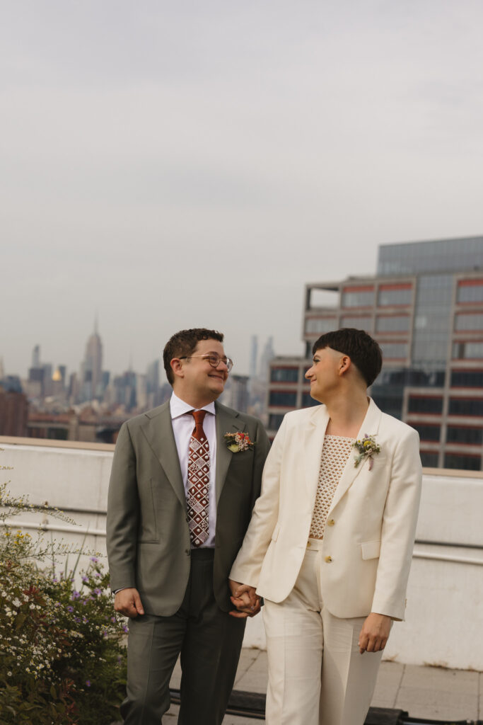 Brooklyn Grange Rooftop Farm Jewish Wedding // Queer Wedding Photographer