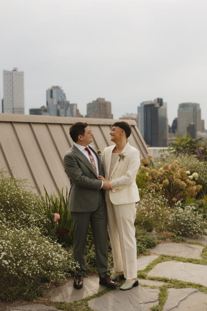 Brooklyn Grange Rooftop Farm Jewish Wedding // Queer Wedding Photographer