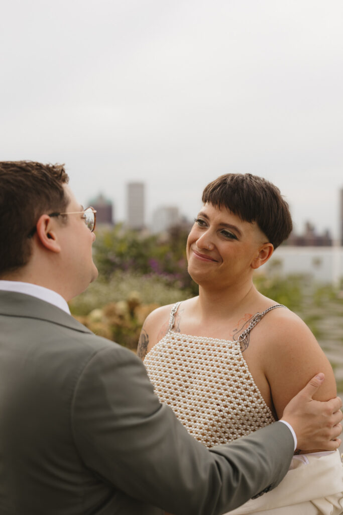 Brooklyn Grange Rooftop Farm Jewish Wedding // Queer Wedding Photographer
