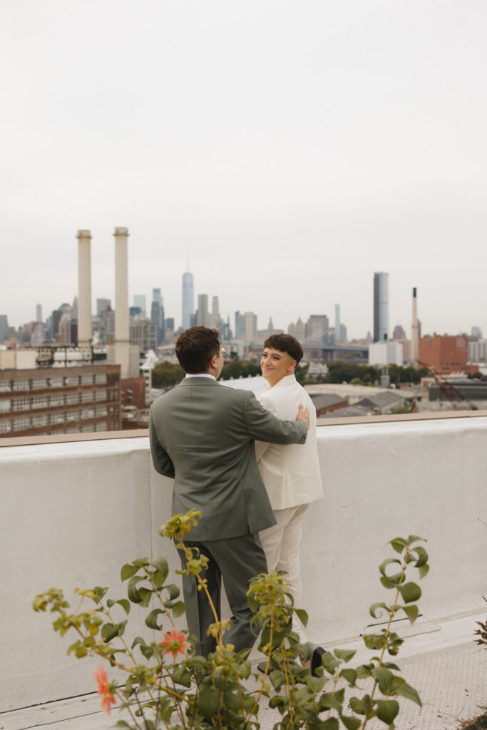 Brooklyn Grange Rooftop Farm Jewish Wedding // Queer Wedding Photographer
