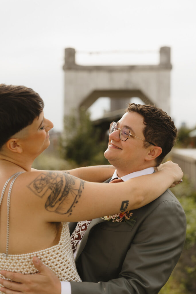 Brooklyn Grange Rooftop Farm Jewish Wedding // Queer Wedding Photographer