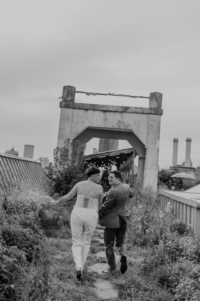 Brooklyn Grange Rooftop Farm Jewish Wedding // Queer Wedding Photographer