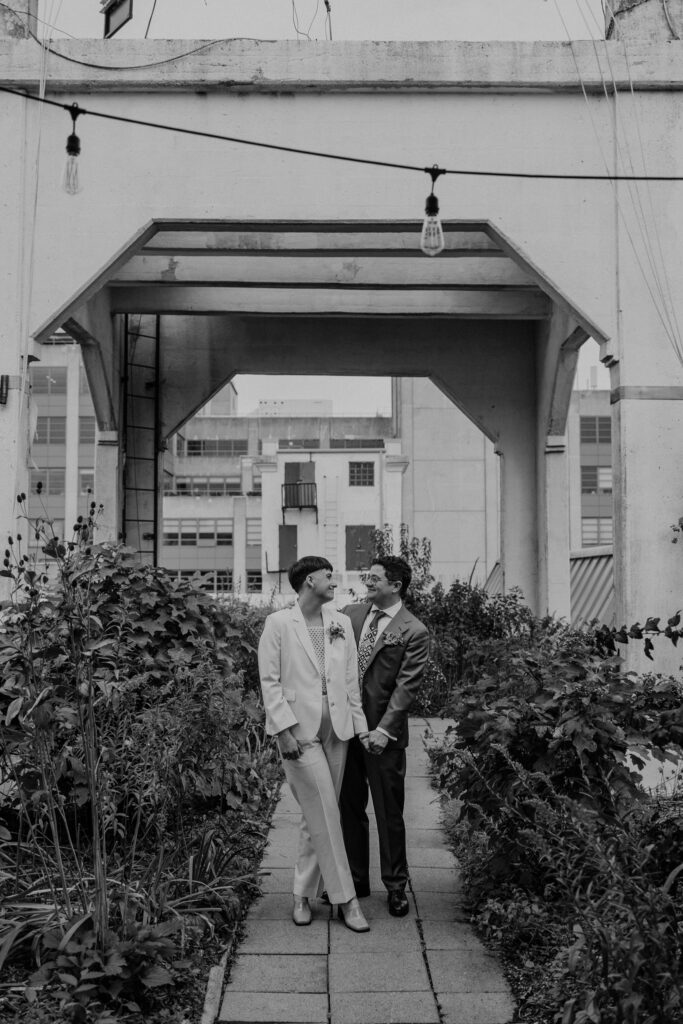 Brooklyn Grange Rooftop Farm Jewish Wedding // Queer Wedding Photographer