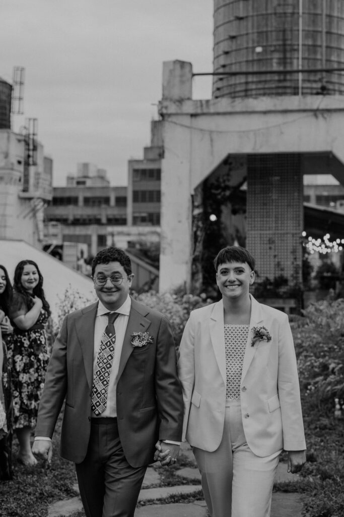 Brooklyn Grange Rooftop Farm Jewish Wedding // Queer Wedding Photographer