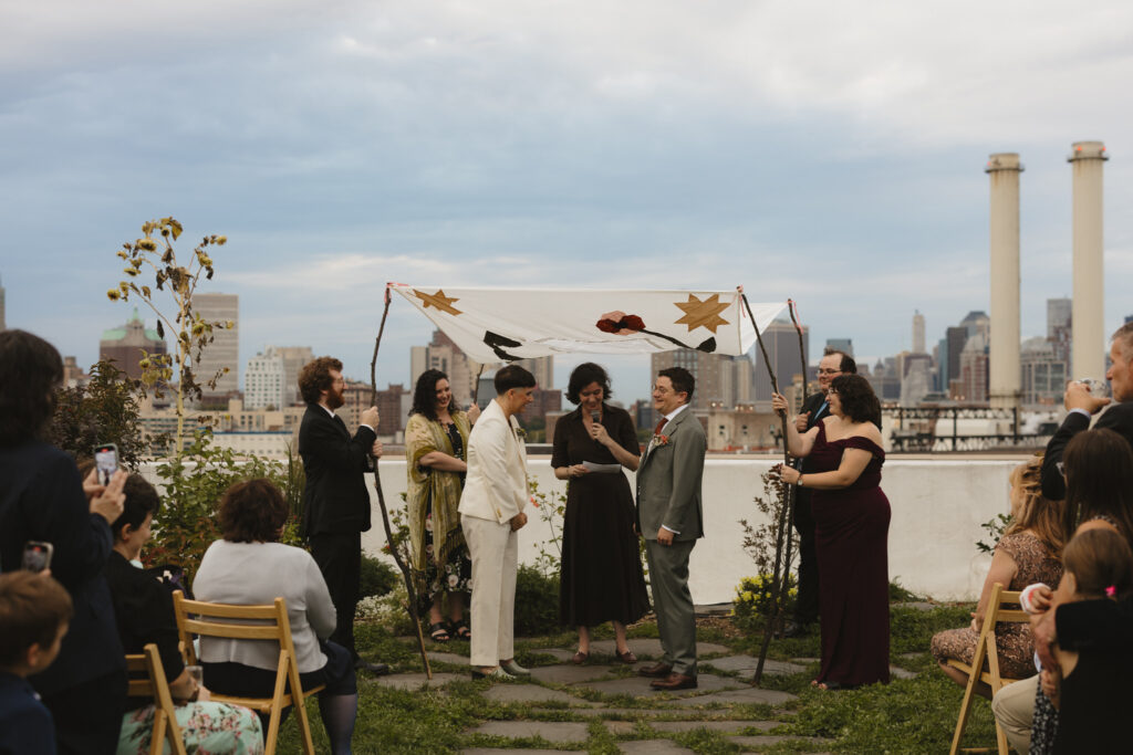 Brooklyn Grange Rooftop Farm Jewish Wedding // Queer Wedding Photographer